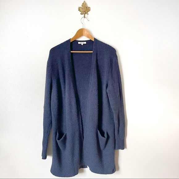 Madewell Navy Blue Ryder Open Cardigan sweater Large preowned - Picture 1 of 7